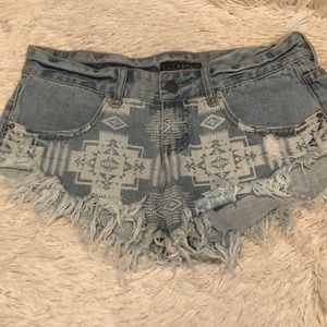 Aztec denim shorts